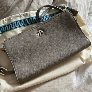 Tory Burch Robinson Pebbled Leather Wallet Crossbody